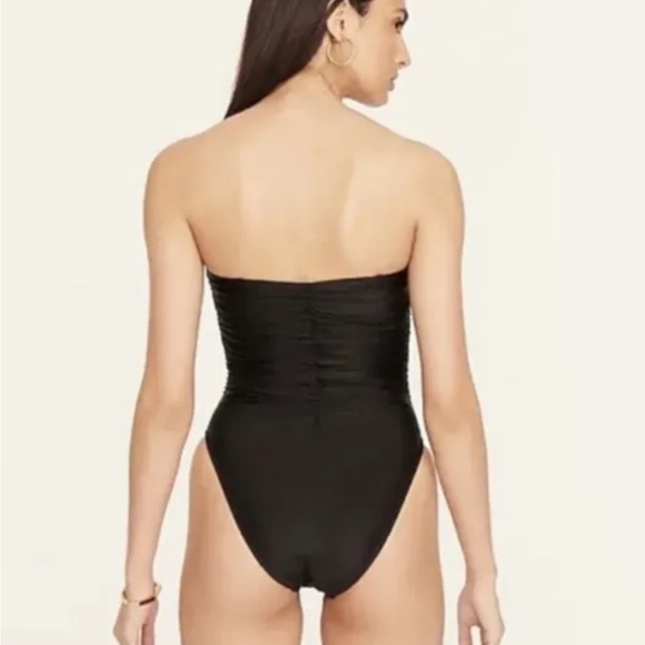NWT J. Crew Ruched Sweetheart One-Piece Swimsuit Black Size 24 - Picture 3 of 10